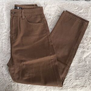 Boohoo Brown High-Waist Mom Jeans